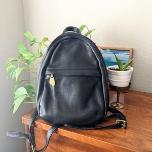 Vintage 90s Black Leather Backpack Excellent Condition